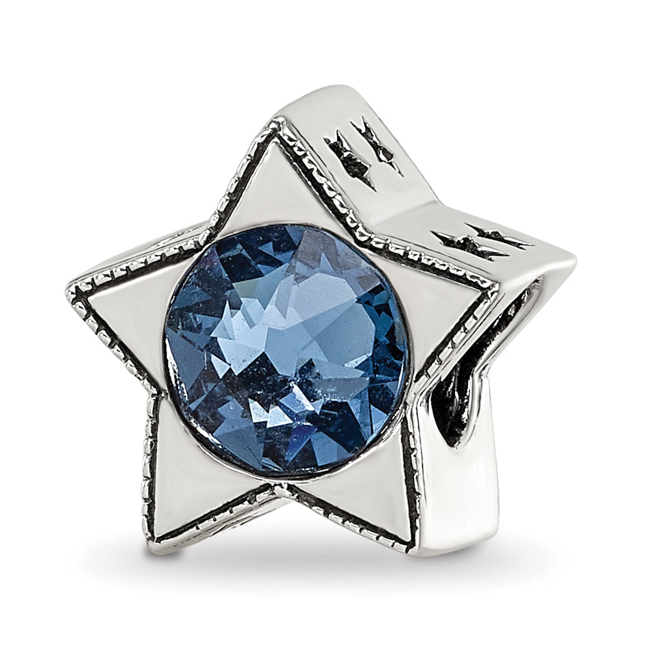 Sterling Silver Reflections Preciosa Crystal December Birthstone Star Bead