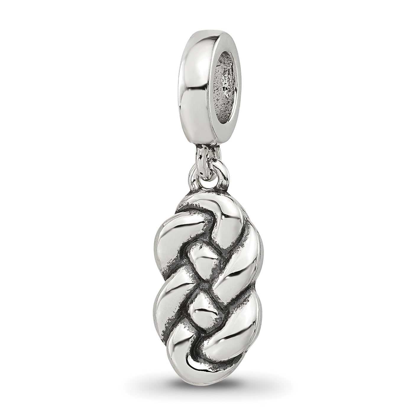 Sterling Silver Reflections Polished Braided Knot Family Dangle Bead