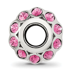 Sterling Silver Reflections Red CZ Round Bead