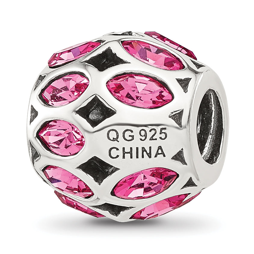 Sterling Silver Reflections Red CZ Round Bead