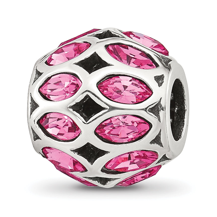 Sterling Silver Reflections Red CZ Round Bead