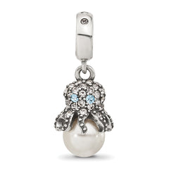 Sterling Silver Reflections CZ & Freshwater Cultured Pearl Octopus Bead