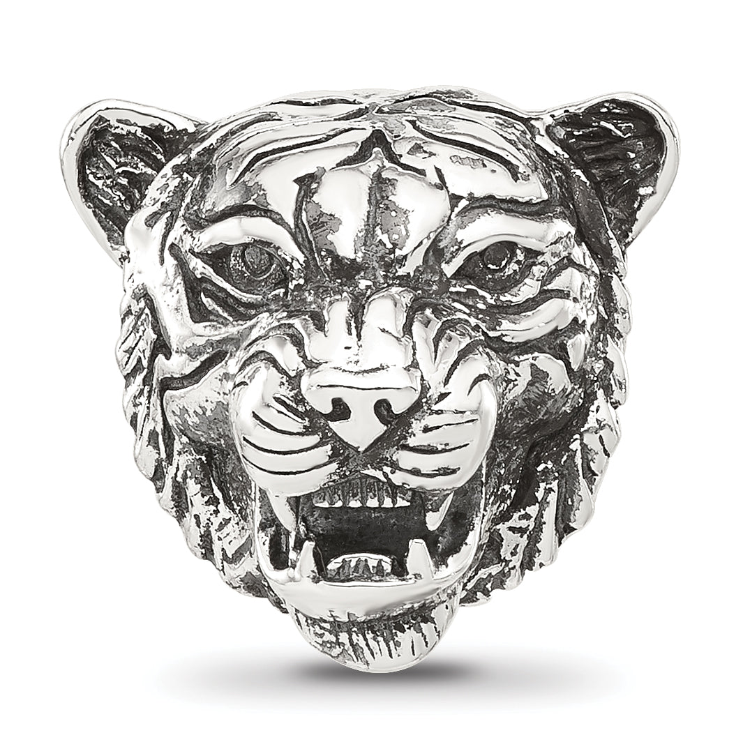 Sterling Silver Reflections Antiqued Tiger Hinged Bead