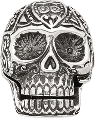 Sterling Silver Reflections Antiqued Mexican Skull Hinged Bead