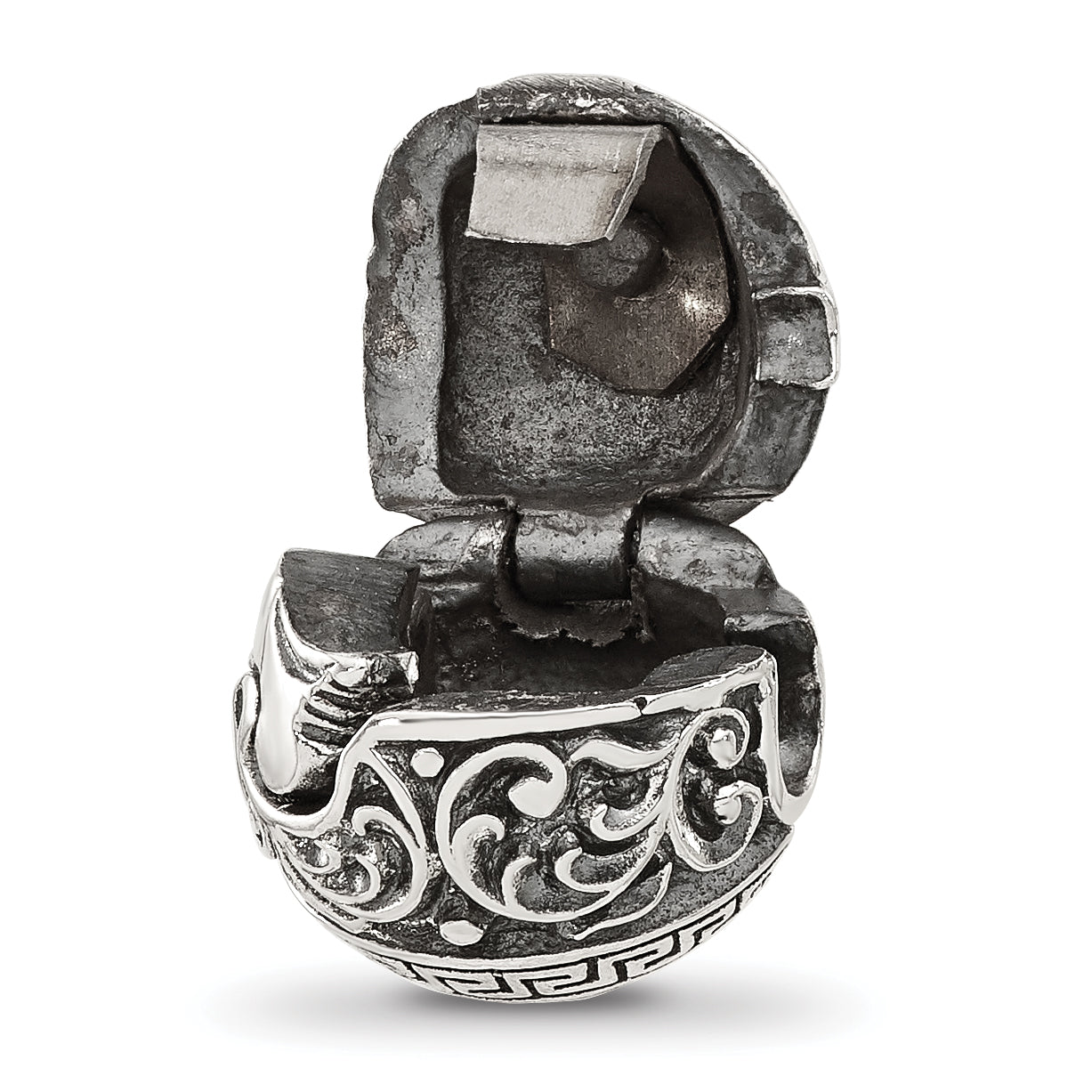 Sterling Silver Reflections Antiqued CZ Nazar Eye Hinged Bead