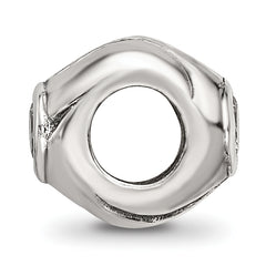 Sterling Silver 925 CZ Bead with Antiqued Finish and Elegant Design