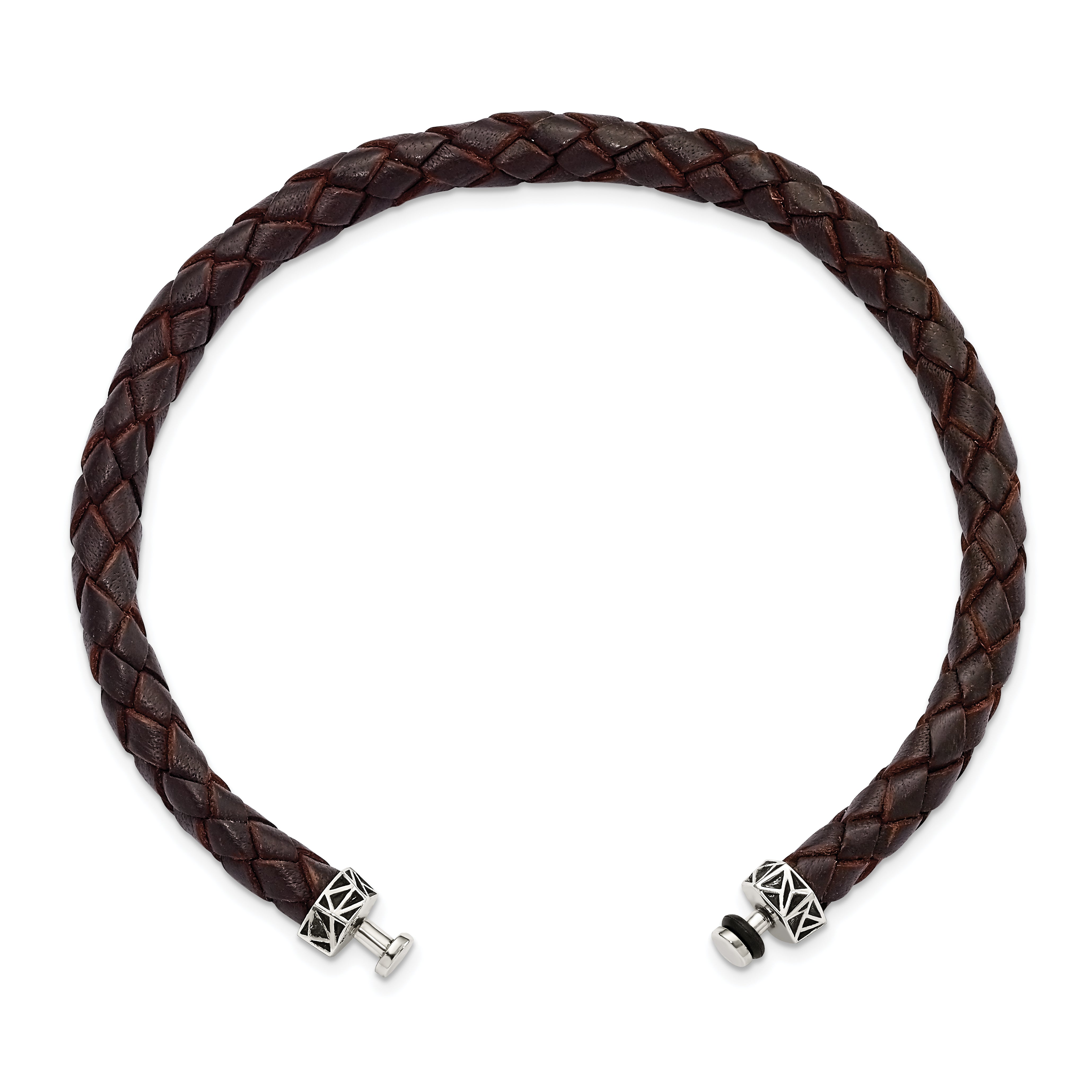 Sterling Silver Reflections 6mm Brown Gen. Leather 8in Bracelet/Bead not included, sold seperately