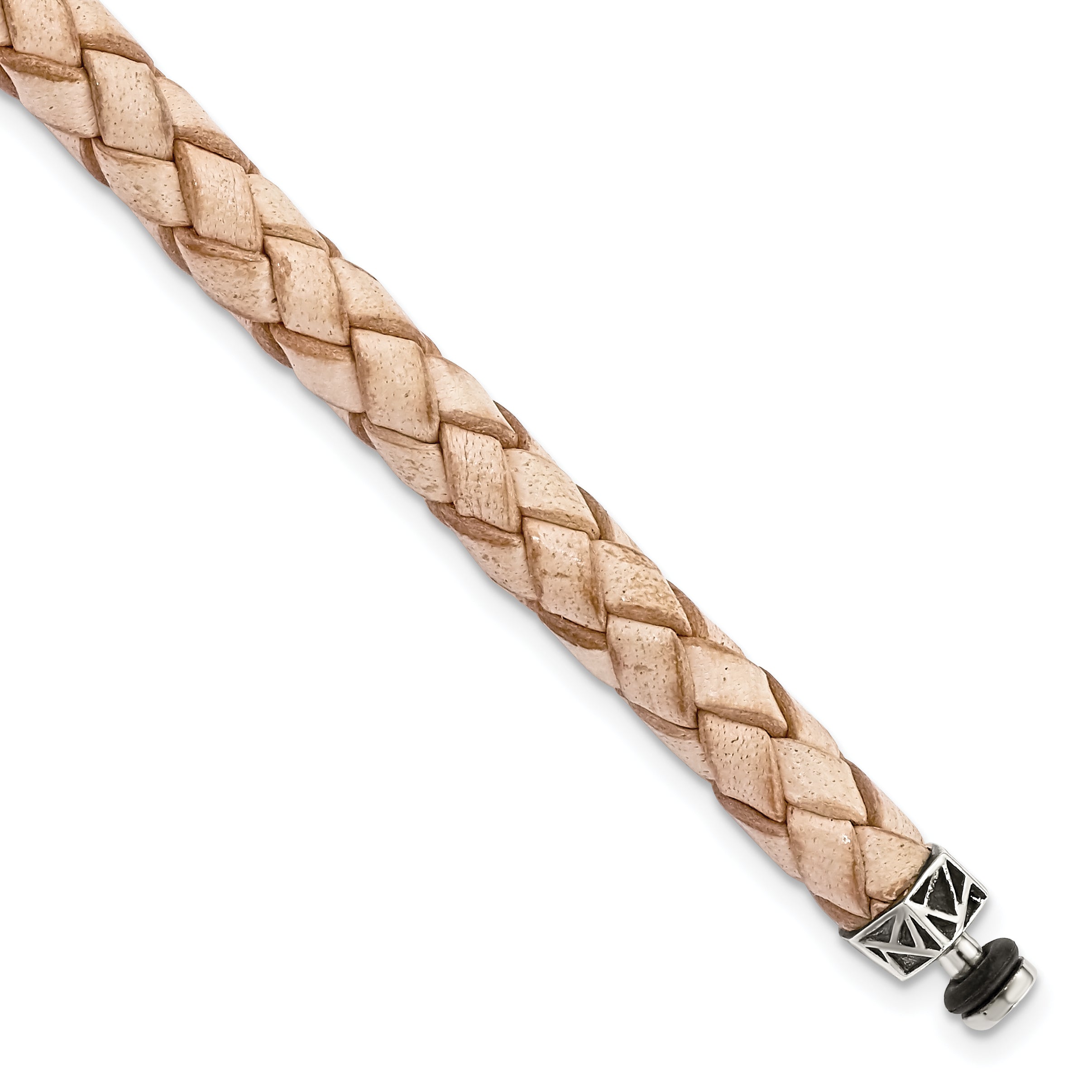 Sterling Silver Reflections 6mm Tan Gen. Leather 8.5in Bracelet/Bead not included, sold seperately