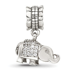 Sterling Silver Reflections CZ Elephant Dangle Bead