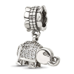 Sterling Silver Reflections CZ Elephant Dangle Bead