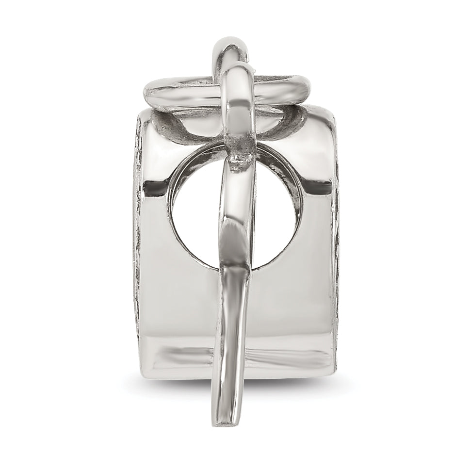 Sterling Silver Reflections CZ Heart Lock with Key Bead