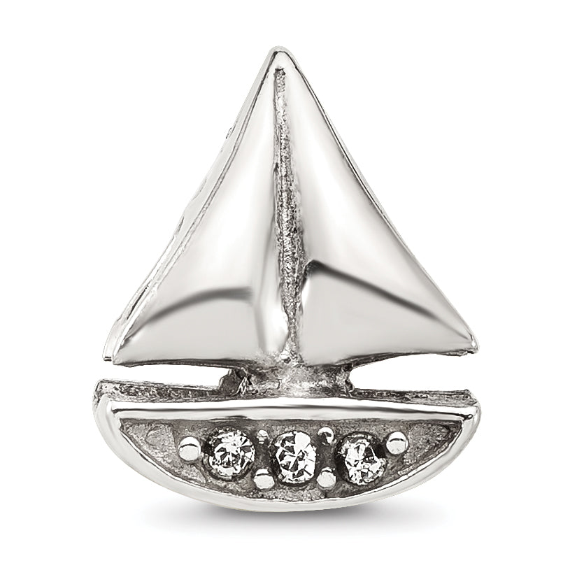 Sterling Silver Reflections Swarovski Crystal Sailboat Bead