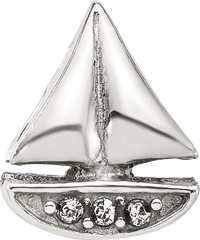 Sterling Silver Reflections Swarovski Crystal Sailboat Bead