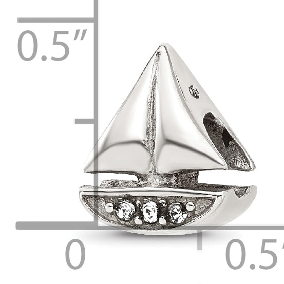 Sterling Silver Reflections Swarovski Crystal Sailboat Bead