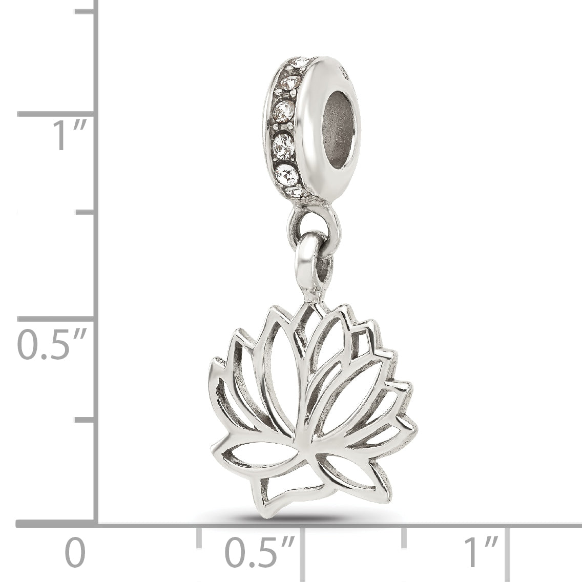 Sterling Silver Reflections Swarovski Crystal Lotus Flower Dangle Bead