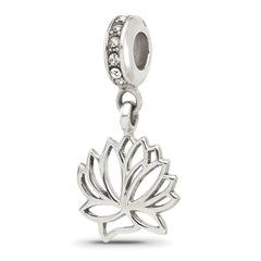 Sterling Silver Reflections Swarovski Crystal Lotus Flower Dangle Bead