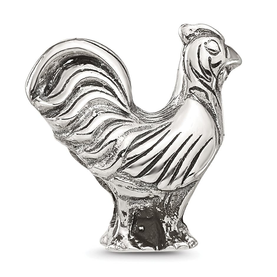 Sterling Silver Reflections Polished Rooster Bead