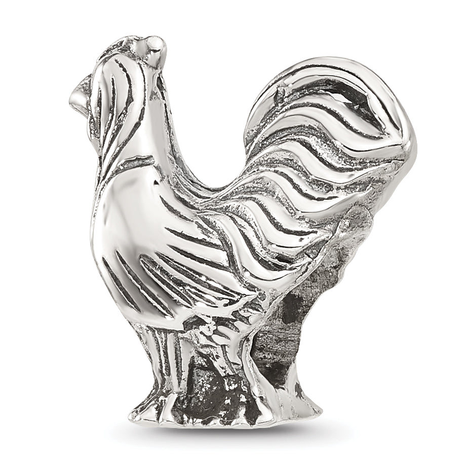 Sterling Silver Reflections Polished Rooster Bead