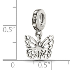 Sterling Silver Reflections Swarovski Crystal Butterfly Dangle Bead