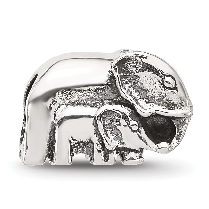 Sterling Silver Reflections Mommy and Baby Elephant Bead