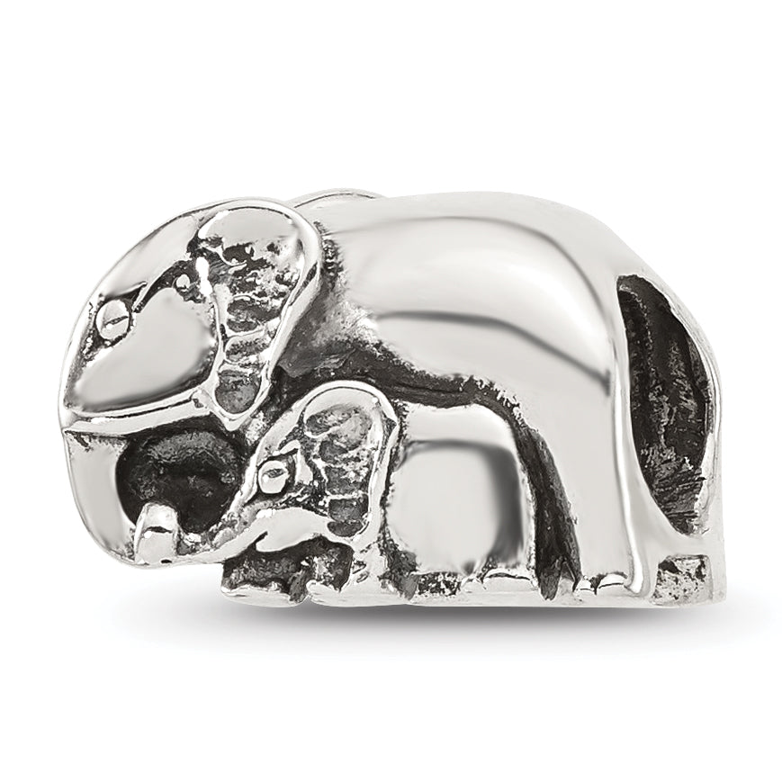 Sterling Silver Reflections Mommy and Baby Elephant Bead