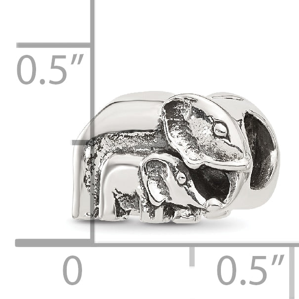 Sterling Silver Reflections Mommy and Baby Elephant Bead