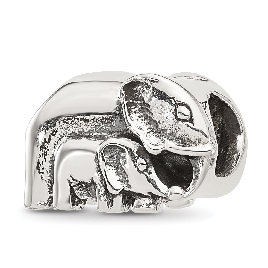 Sterling Silver Reflections Mommy and Baby Elephant Bead