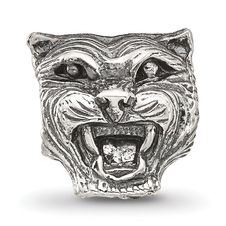 Sterling Silver Reflections Antiqued Tiger Head Bead