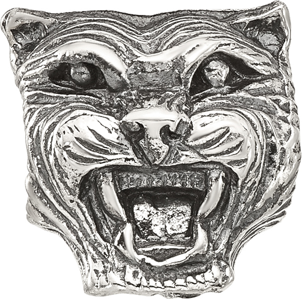 Sterling Silver Reflections Antiqued Tiger Head Bead