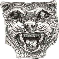 Sterling Silver Reflections Antiqued Tiger Head Bead