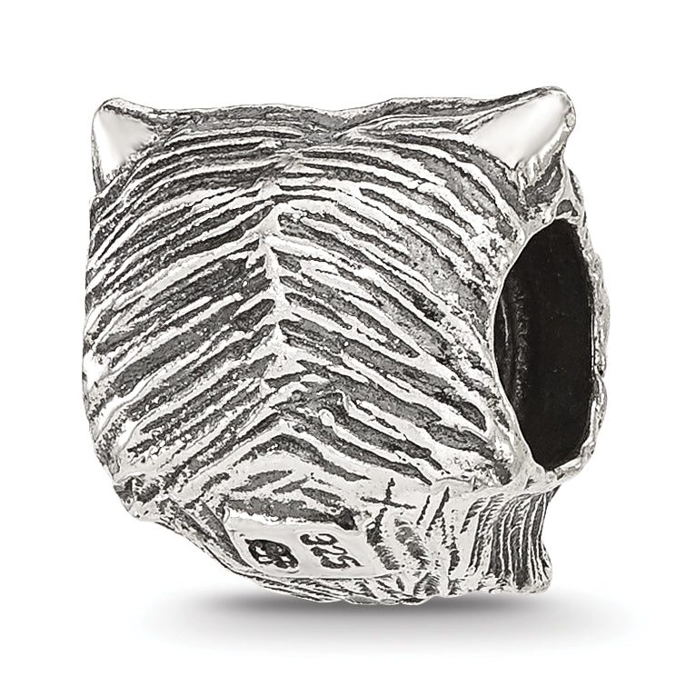 Sterling Silver Reflections Antiqued Tiger Head Bead