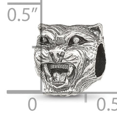 Sterling Silver Reflections Antiqued Tiger Head Bead