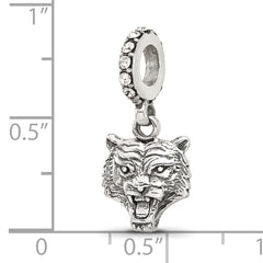 Sterling Silver Reflections Swarovski Crystal Tiger Head Dangle Bead