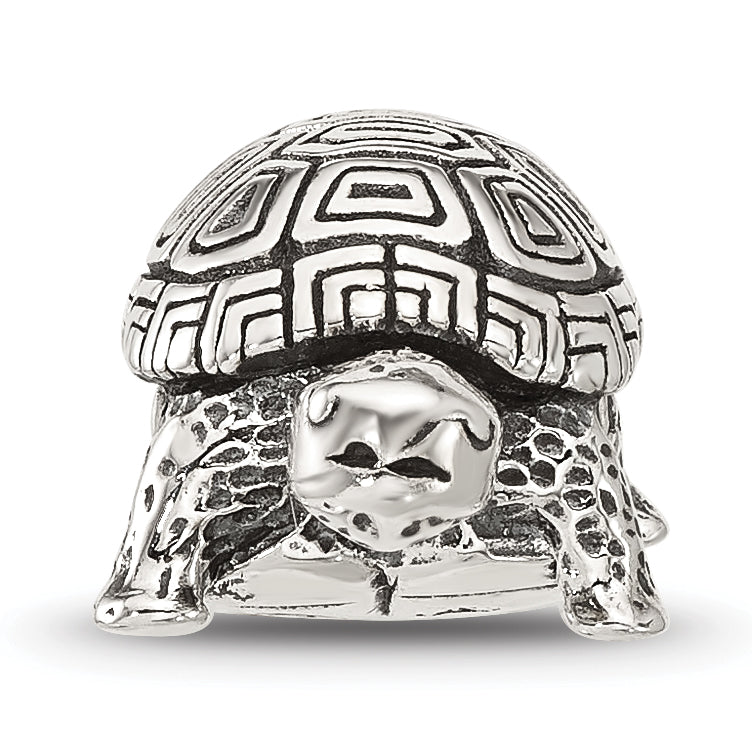 Sterling Silver Reflections Antiqued Turtle Bead