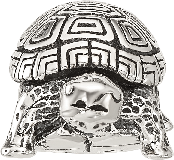 Sterling Silver Reflections Antiqued Turtle Bead