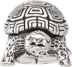 Sterling Silver Reflections Antiqued Turtle Bead