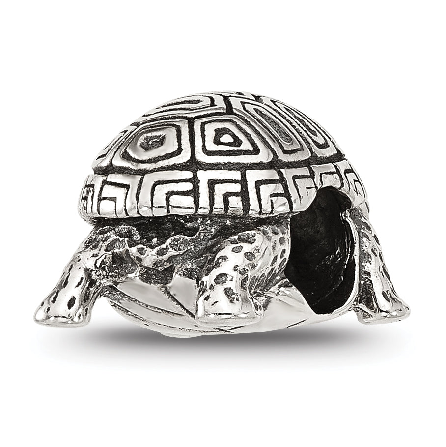 Sterling Silver Reflections Antiqued Turtle Bead