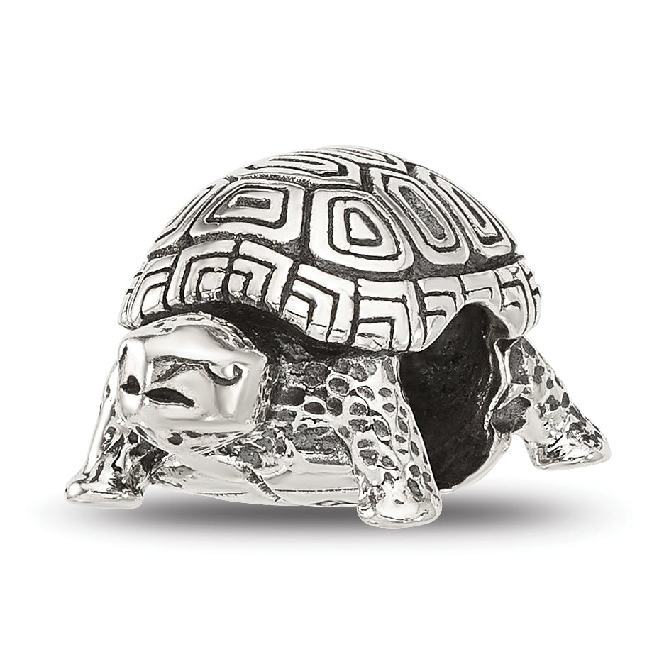 Sterling Silver Reflections Antiqued Turtle Bead