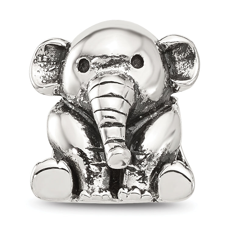 Sterling Silver Reflections Sitting Elephant Bead