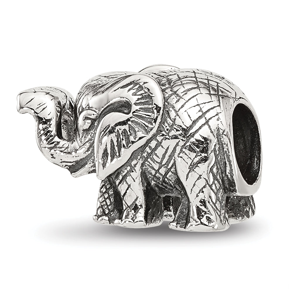 Sterling Silver Reflections Antiqued Elephant Bead