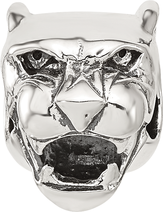 Sterling Silver Reflections Antiqued Chinese Panther Head Bead