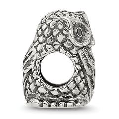 Sterling Silver Reflections Polished Owl Bead