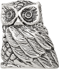 Sterling Silver Reflections Polished Owl Bead