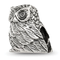 Sterling Silver Reflections Polished Owl Bead