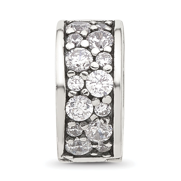 Sterling Silver Reflections Cluster CZ Clip Bead