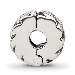 Sterling Silver Reflections Antiqued Leaf Design Clip Bead