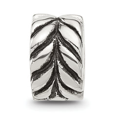 Sterling Silver Reflections Antiqued Leaf Design Clip Bead