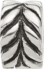 Sterling Silver Reflections Antiqued Leaf Design Clip Bead