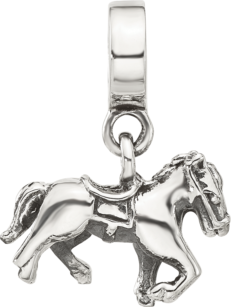 Sterling Silver Reflections Horse Dangle Bead