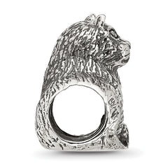 Sterling Silver Reflections Antiqued Cat Bead